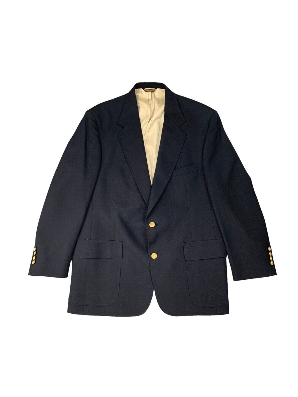 Wimbledon Racquet Club Blazer Mens 42 Navy Blue Shoulder Pads Tennis‎ Jacket